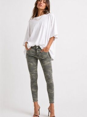 ZARA Camo Skinny Jeans - Olive Green